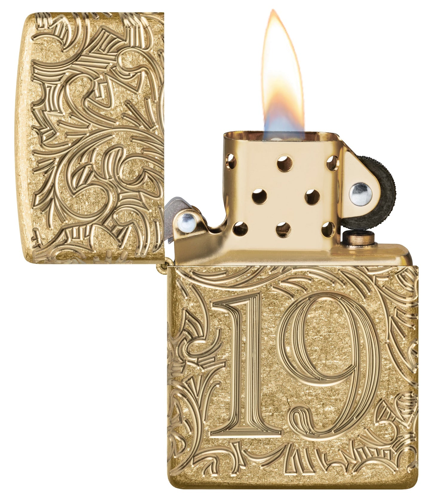 Zippo 1932 Filigree Design Armor® Tumbled Brass Windproof Lighter