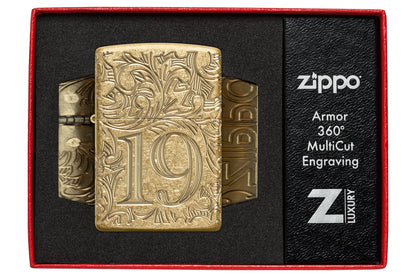 Zippo 1932 Filigree Design Armor® Tumbled Brass Windproof Lighter