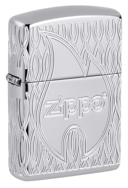 Zippo Flame Design Armor High Polish Chrome Windproof Lighter