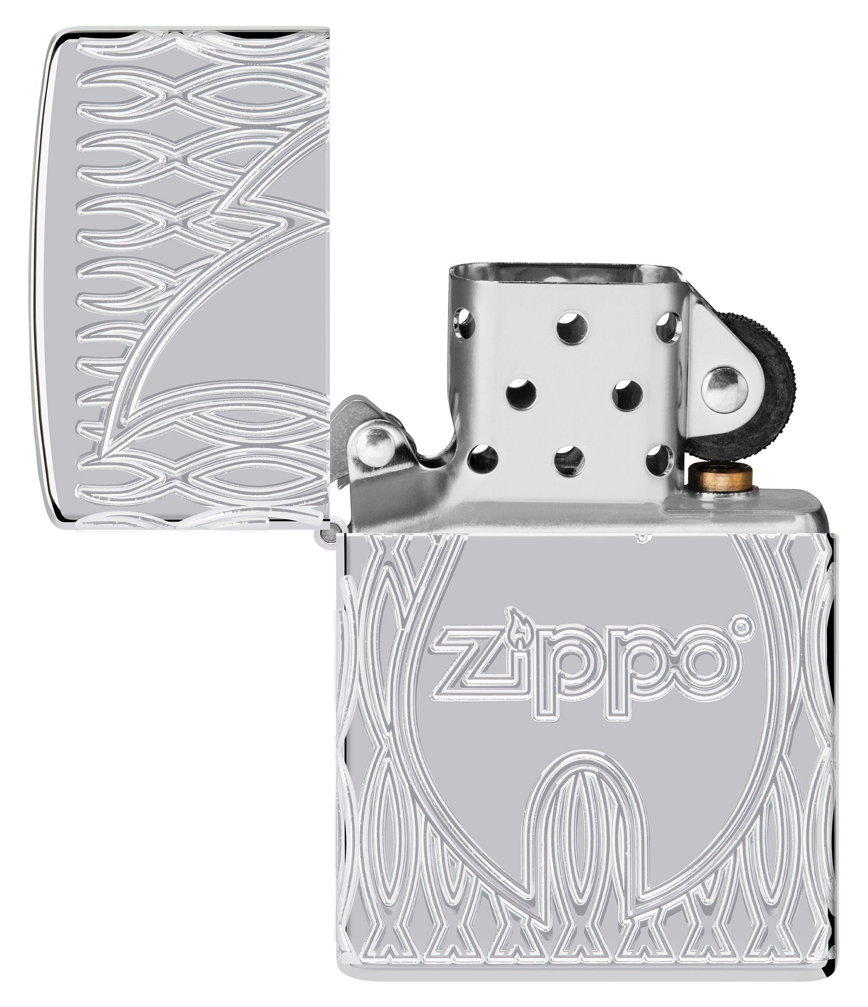 Zippo Flame Design Armor High Polish Chrome Windproof Lighter
