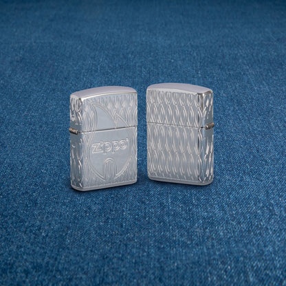 Zippo Flame Design Armor High Polish Chrome Windproof Lighter