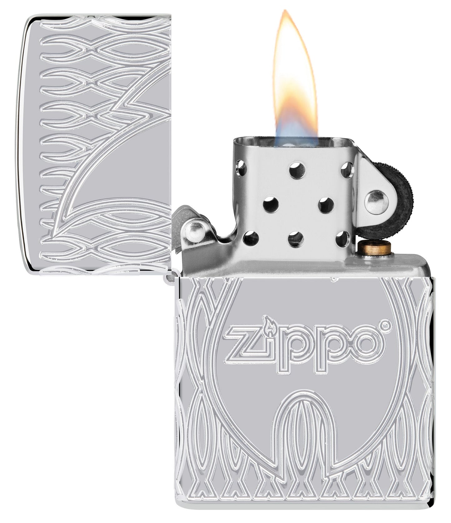 Zippo Flame Design Armor High Polish Chrome Windproof Lighter