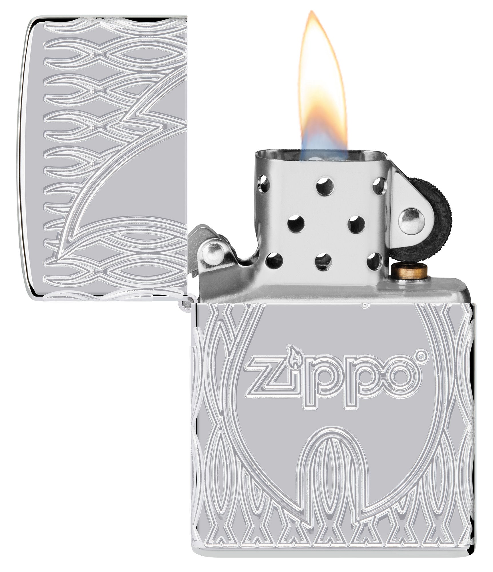 Zippo Flame Design Armor High Polish Chrome Windproof Lighter