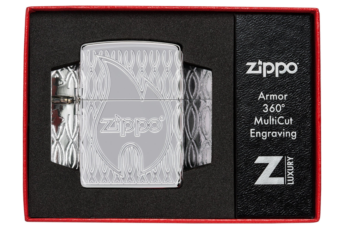 Zippo Flame Design Armor High Polish Chrome Windproof Lighter