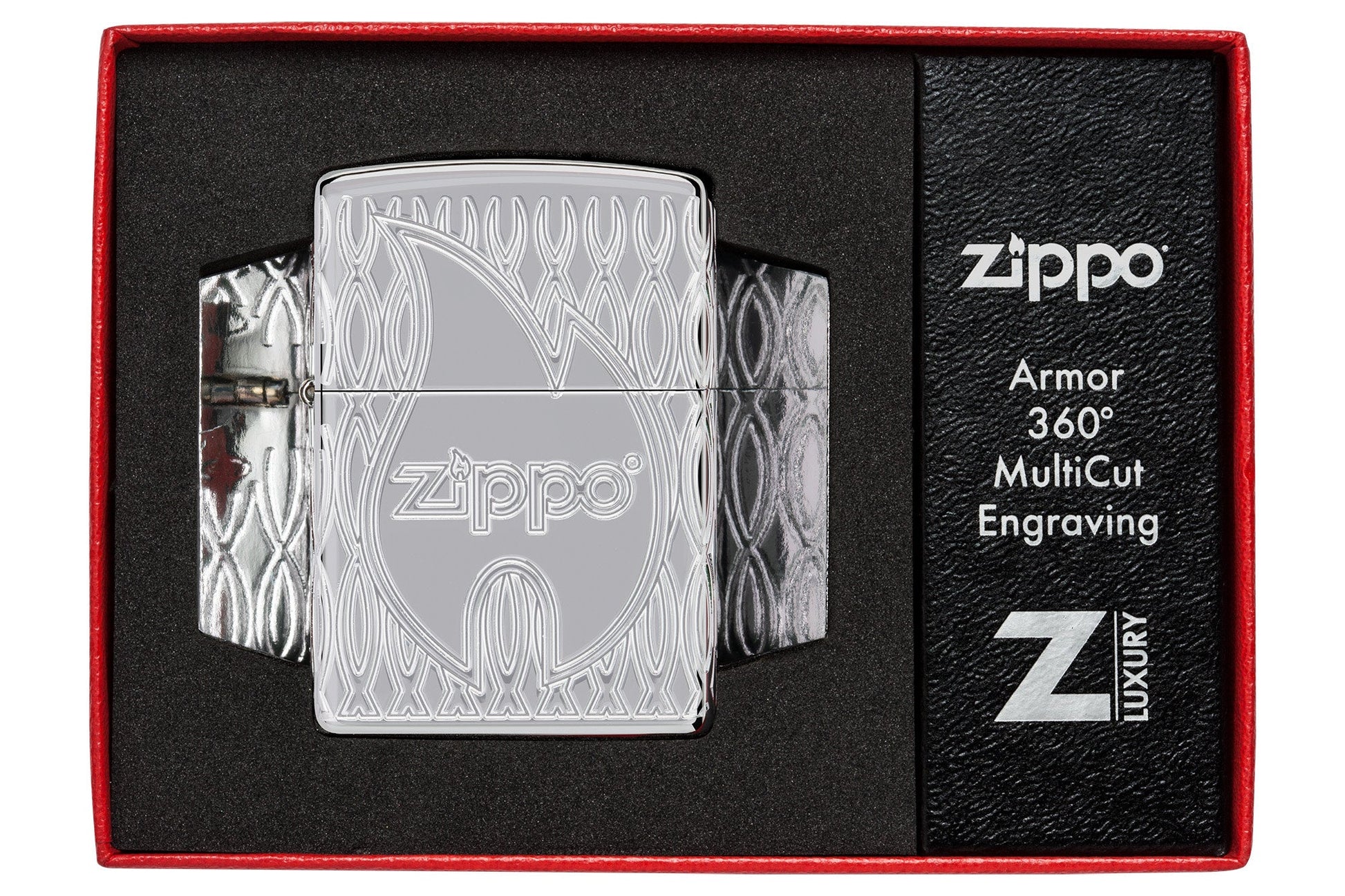 Zippo Flame Design Armor High Polish Chrome Windproof Lighter