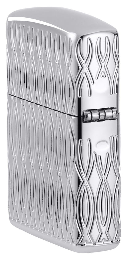 Zippo Flame Design Armor High Polish Chrome Windproof Lighter
