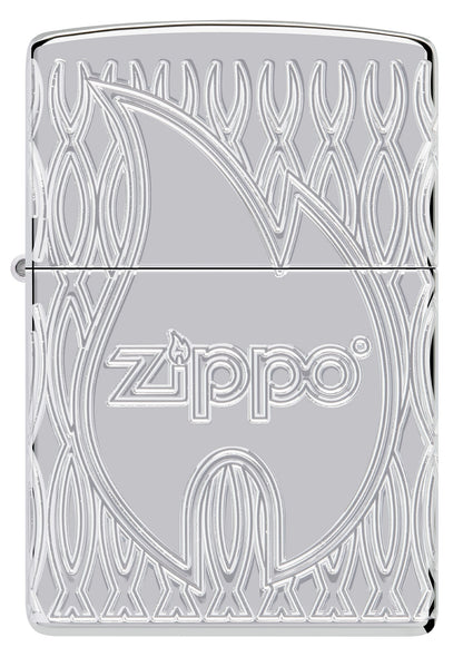 Zippo Flame Design Armor High Polish Chrome Windproof Lighter