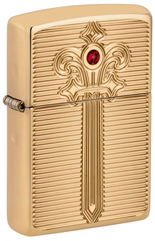 Zippo Royal Saber Design Armor® High Polish Brass Windproof Lighter