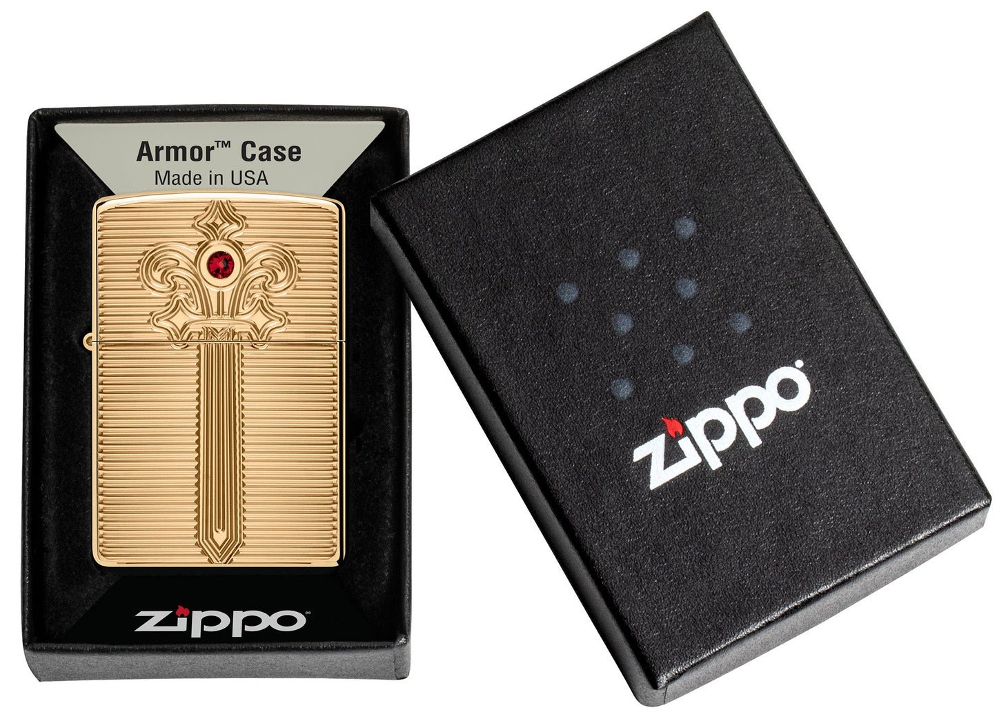 Zippo Royal Saber Design Armor® High Polish Brass Windproof Lighter