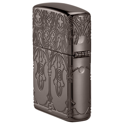 Zippo Gothic Window Design Armor® Black Ice® Windproof Lighter