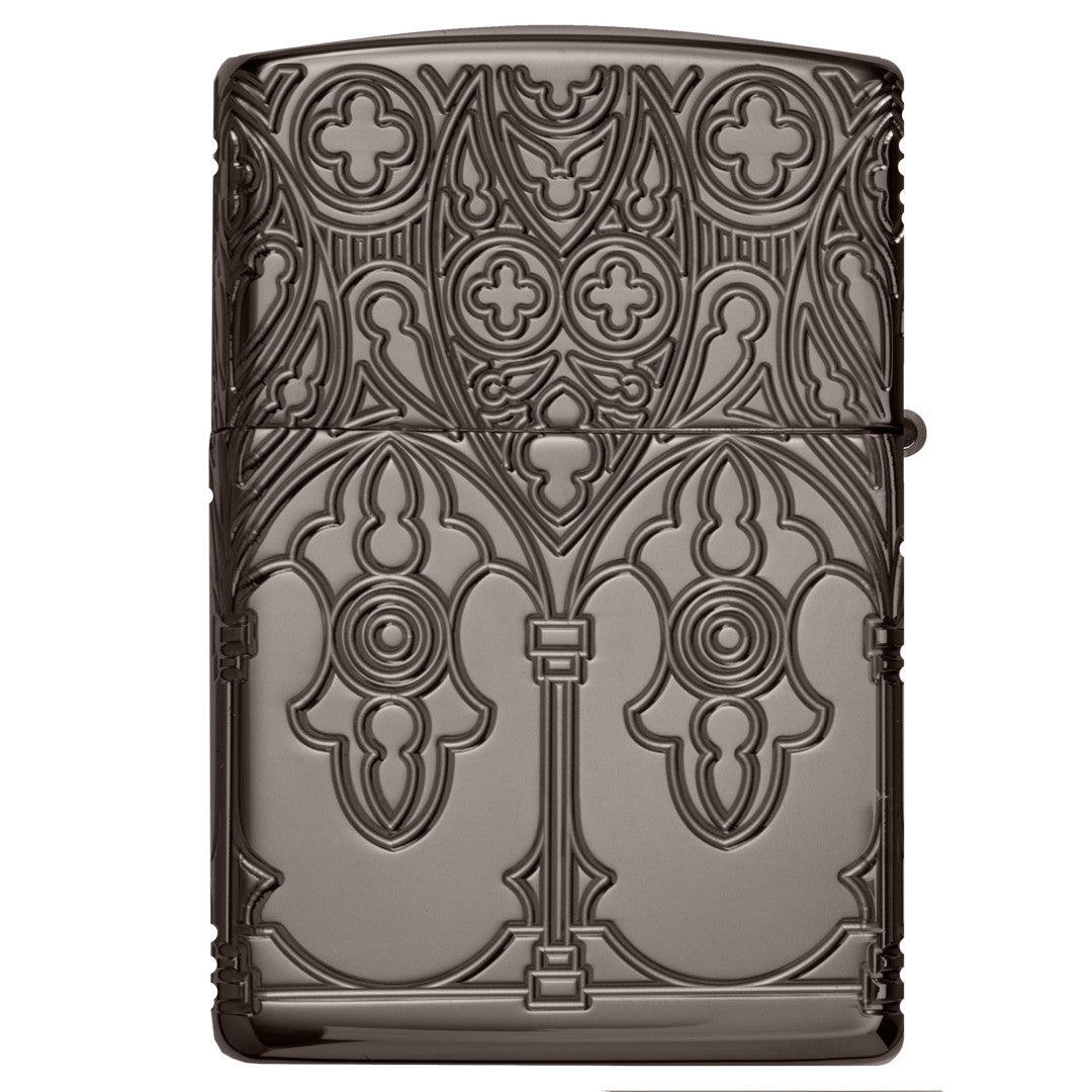 Zippo Gothic Window Design Armor® Black Ice® Windproof Lighter