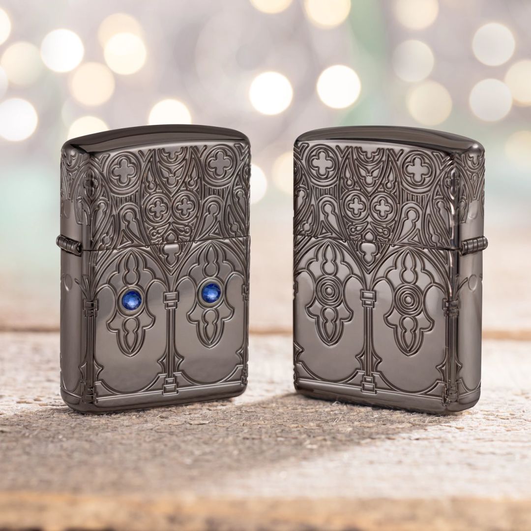 Zippo Gothic Window Design Armor® Black Ice® Windproof Lighter