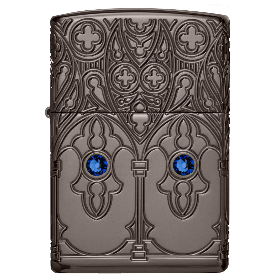 Zippo Gothic Window Design Armor® Black Ice® Windproof Lighter