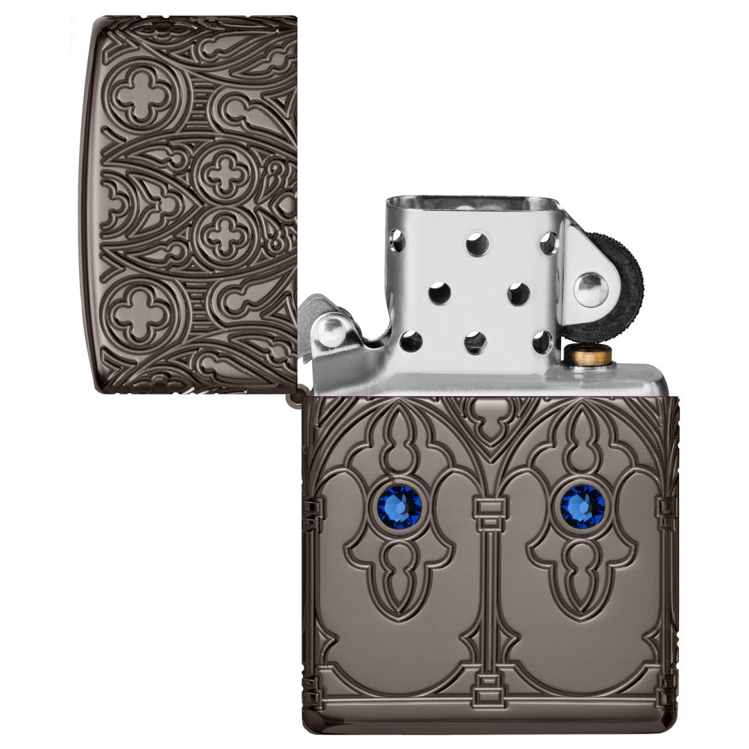 Zippo Gothic Window Design Armor® Black Ice® Windproof Lighter