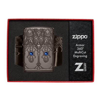 Zippo Gothic Window Design Armor® Black Ice® Windproof Lighter