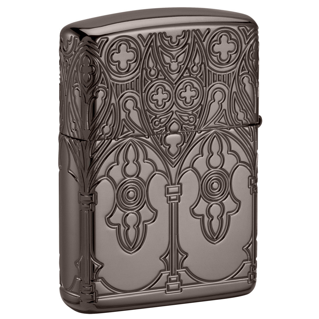 Zippo Gothic Window Design Armor® Black Ice® Windproof Lighter