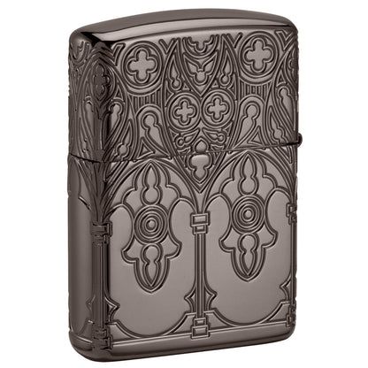 Zippo Gothic Window Design Armor® Black Ice® Windproof Lighter