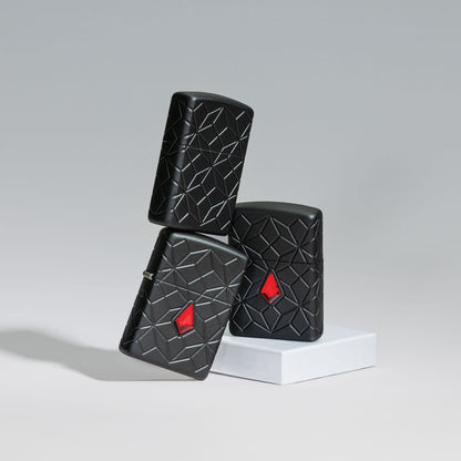 Zippo Crystal Design Armor® Black Matte Windproof Lighter