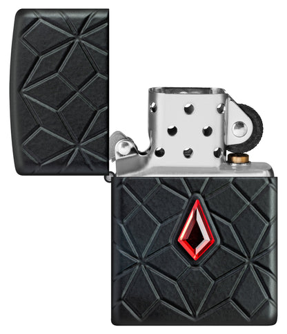 Zippo Crystal Design Armor® Black Matte Windproof Lighter