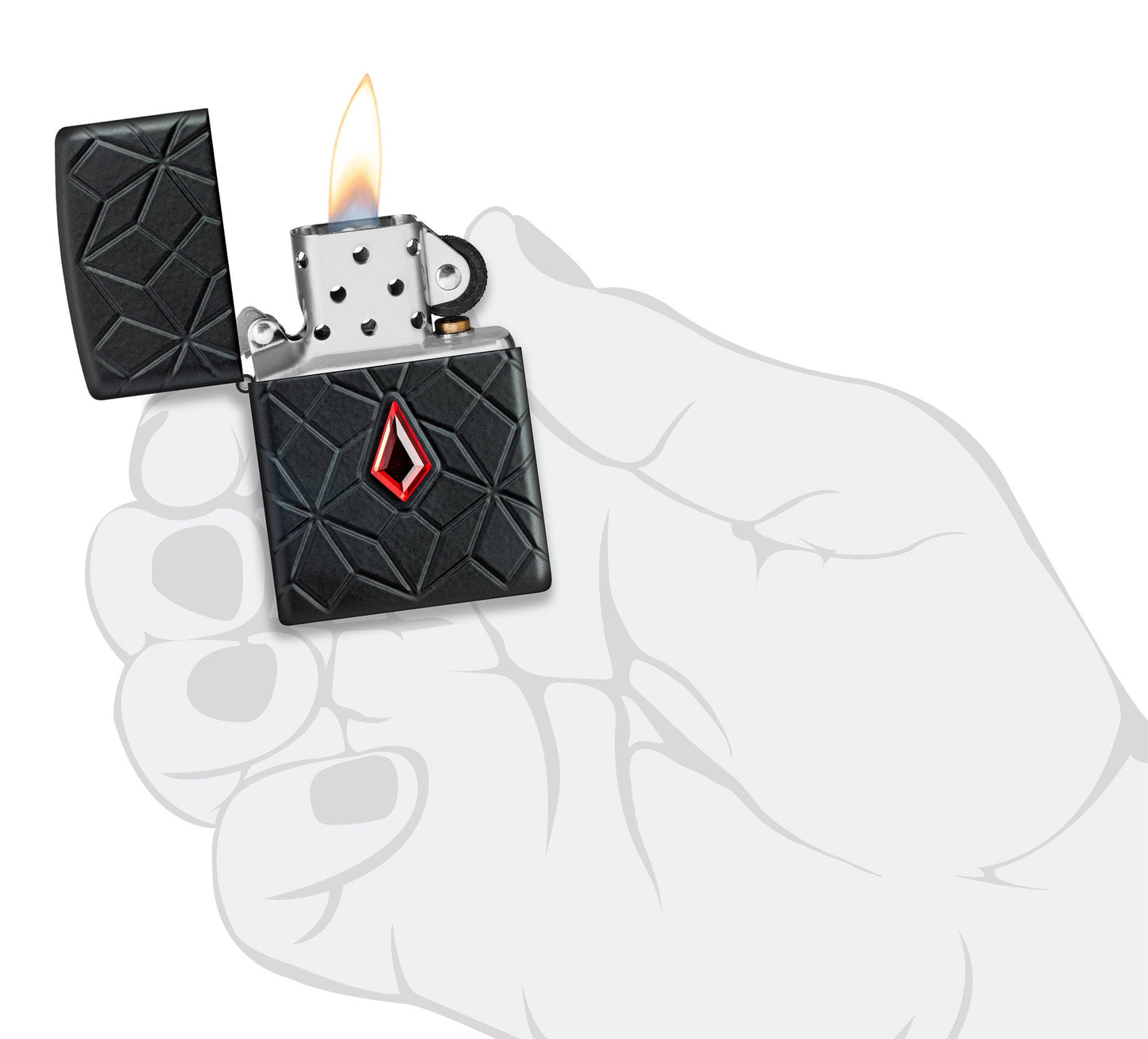 Zippo Crystal Design Armor® Black Matte Windproof Lighter