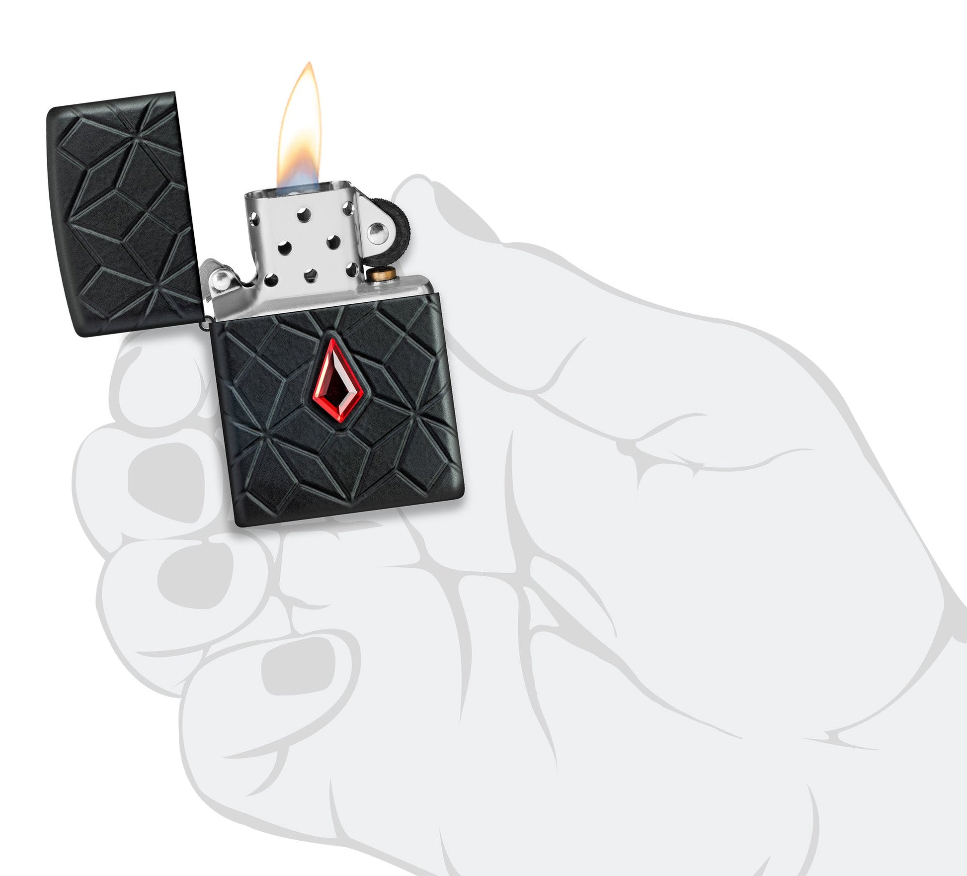 Zippo Crystal Design Armor® Black Matte Windproof Lighter