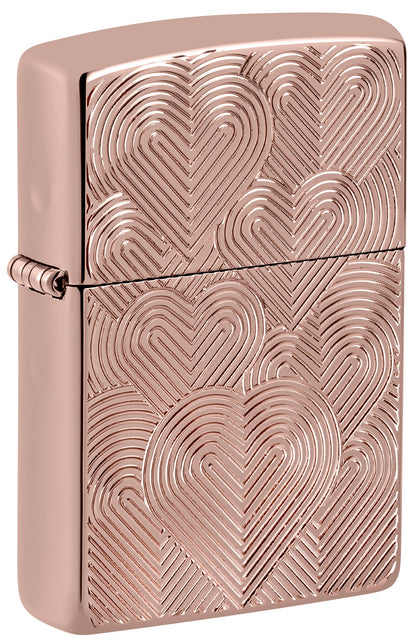 Zippo Hearts Armor High Polish Rose Gold Windproof Lighter