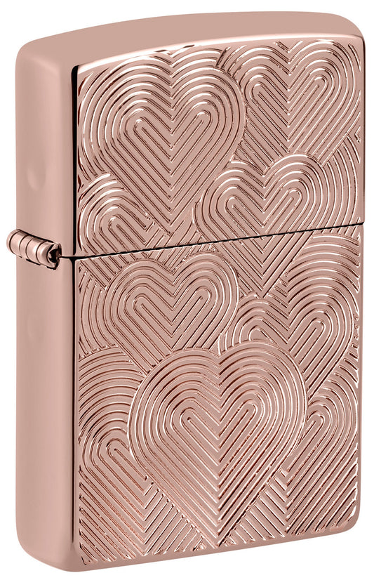 Zippo Hearts Armor High Polish Rose Gold Windproof Lighter