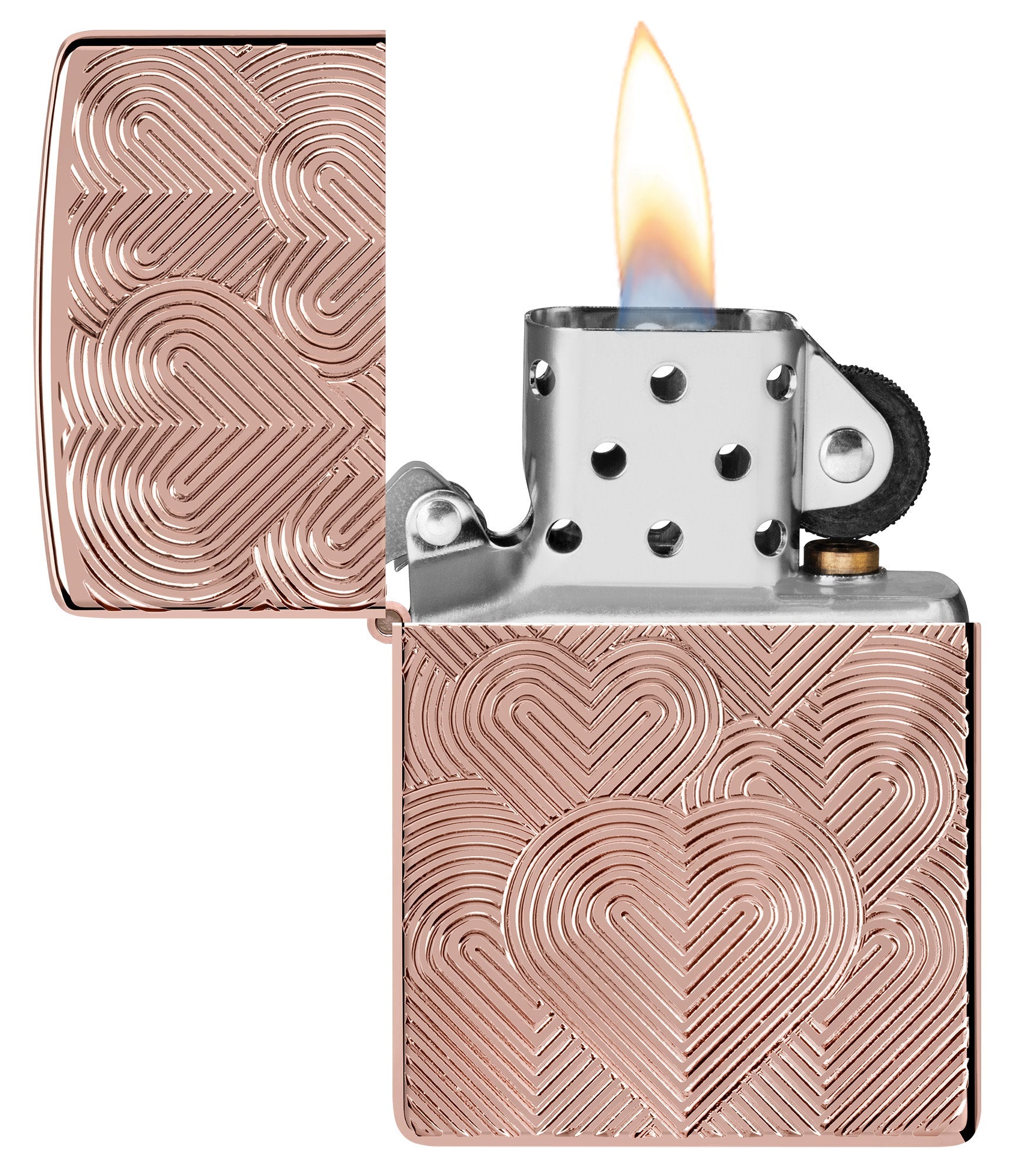 Zippo Hearts Armor High Polish Rose Gold Windproof Lighter