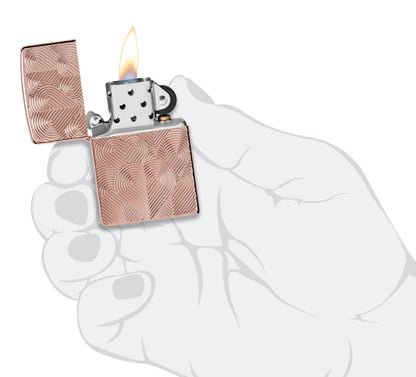 Zippo Hearts Armor High Polish Rose Gold Windproof Lighter