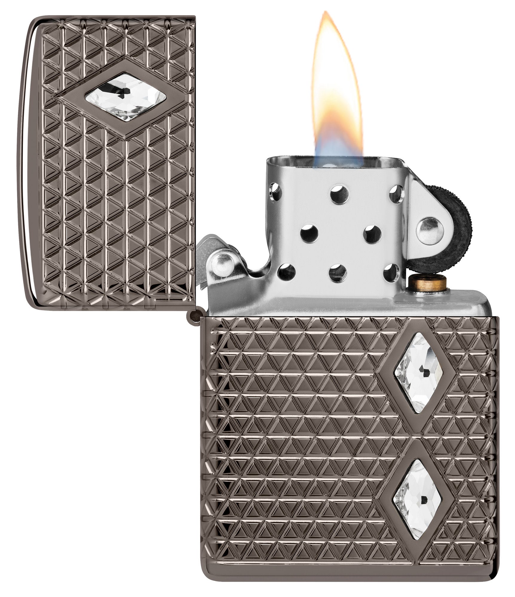 Zippo Diamond Pattern Design Armor® Black Ice® Windproof Lighter