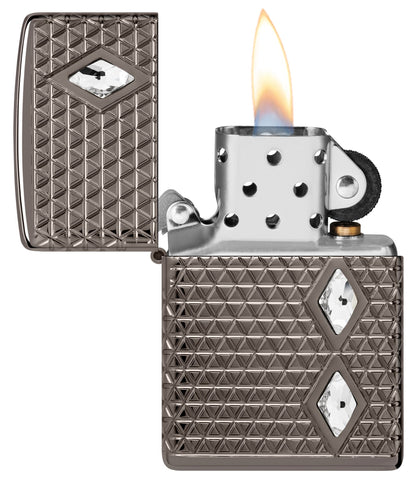Zippo Diamond Pattern Design Armor® Black Ice® Windproof Lighter