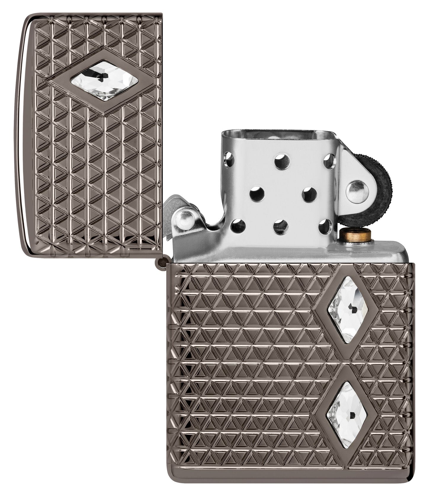 Zippo Diamond Pattern Design Armor® Black Ice® Windproof Lighter