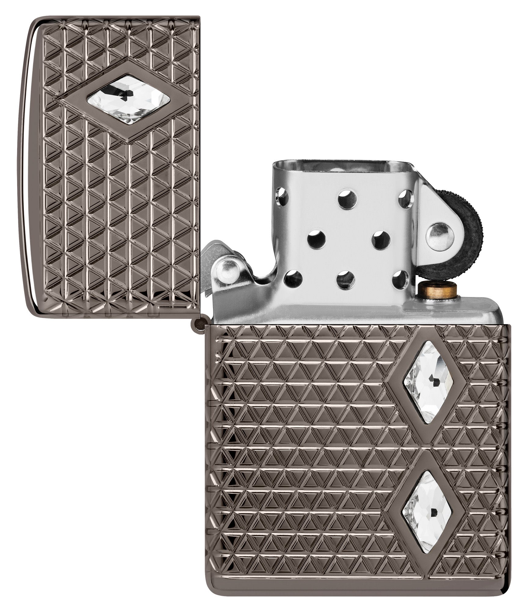 Zippo Diamond Pattern Design Armor® Black Ice® Windproof Lighter