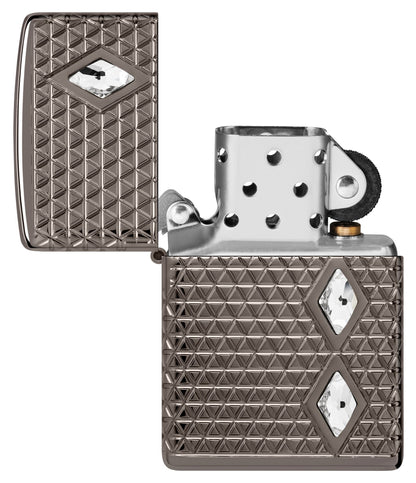 Zippo Diamond Pattern Design Armor® Black Ice® Windproof Lighter