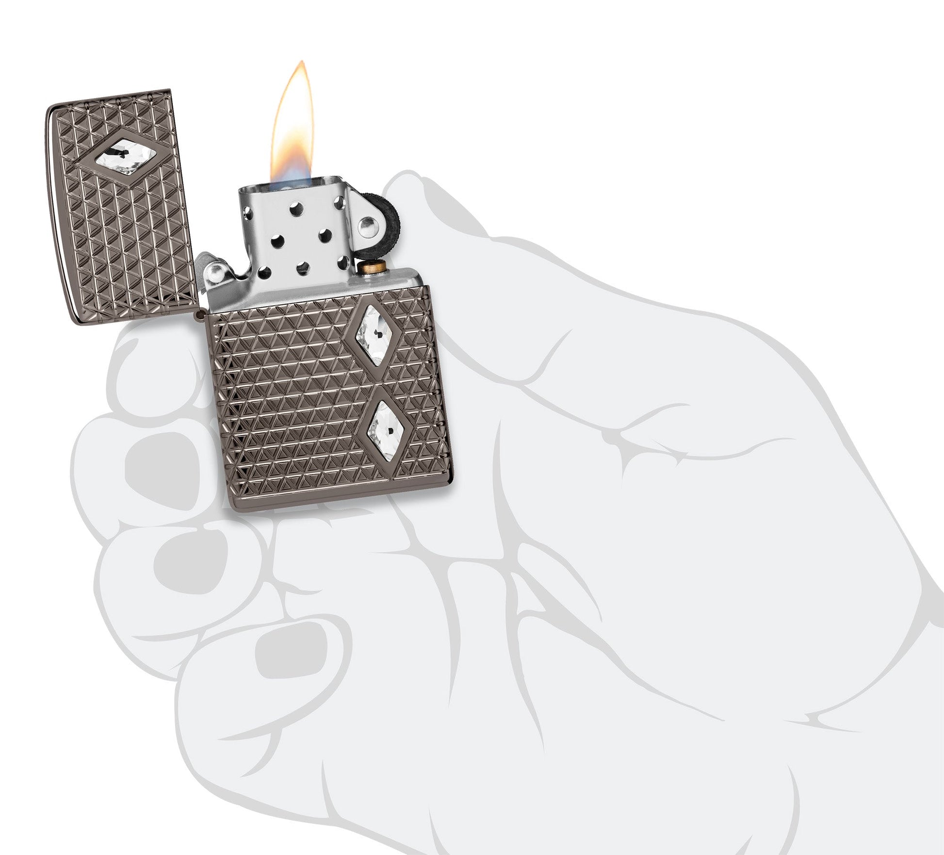 Zippo Diamond Pattern Design Armor® Black Ice® Windproof Lighter