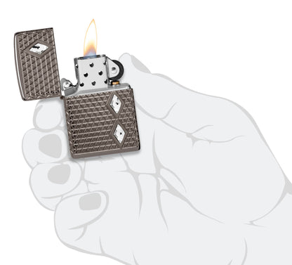 Zippo Diamond Pattern Design Armor® Black Ice® Windproof Lighter