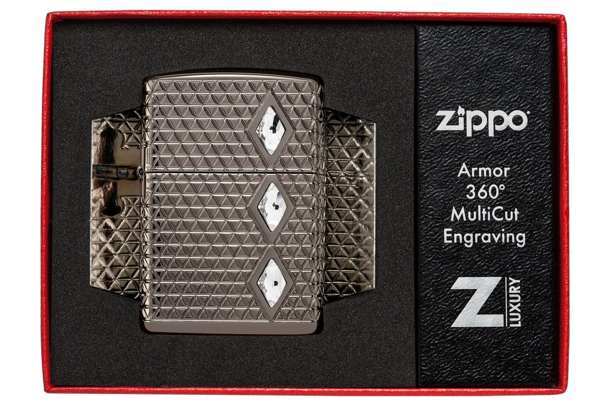 Zippo Diamond Pattern Design Armor® Black Ice® Windproof Lighter