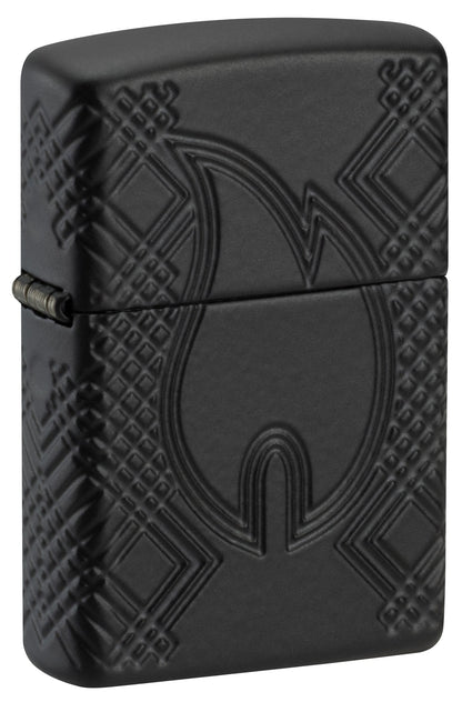 Zippo Rivet Flame Design Armor® Black Matte Windproof Lighter