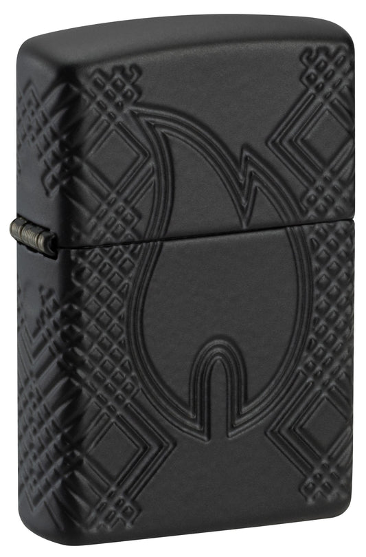 Zippo Rivet Flame Design Armor® Black Matte Windproof Lighter