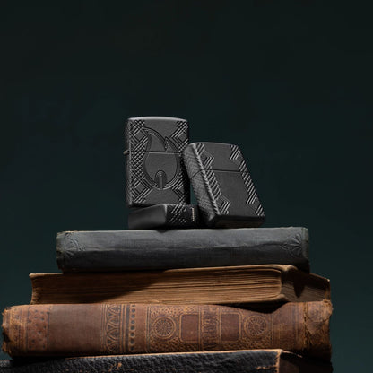 Zippo Rivet Flame Design Armor® Black Matte Windproof Lighter