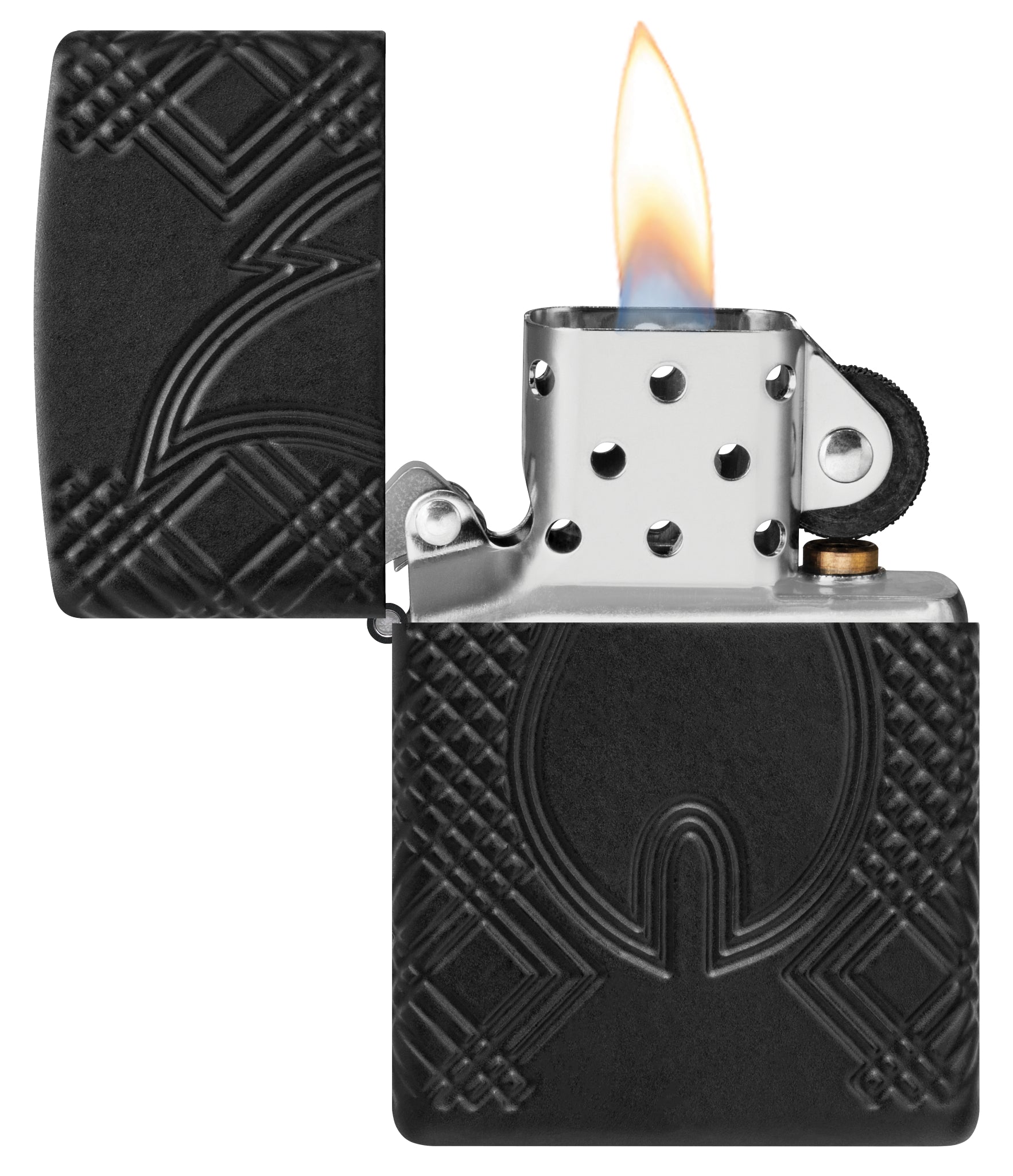 Zippo Rivet Flame Design Armor® Black Matte Windproof Lighter
