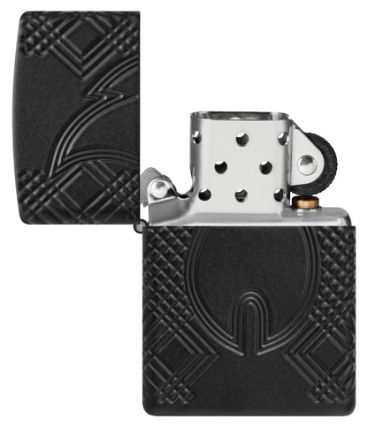 Zippo Rivet Flame Design Armor® Black Matte Windproof Lighter