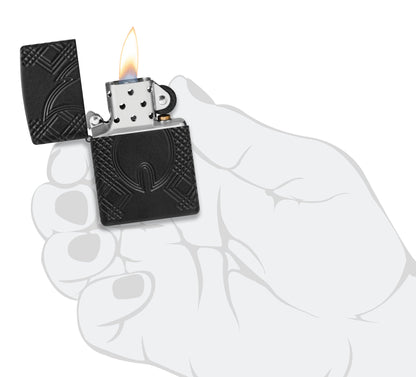 Zippo Rivet Flame Design Armor® Black Matte Windproof Lighter