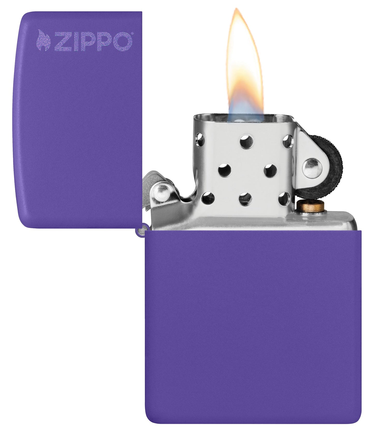 Zippo Classic Purple Matte Logo Windproof Lighter