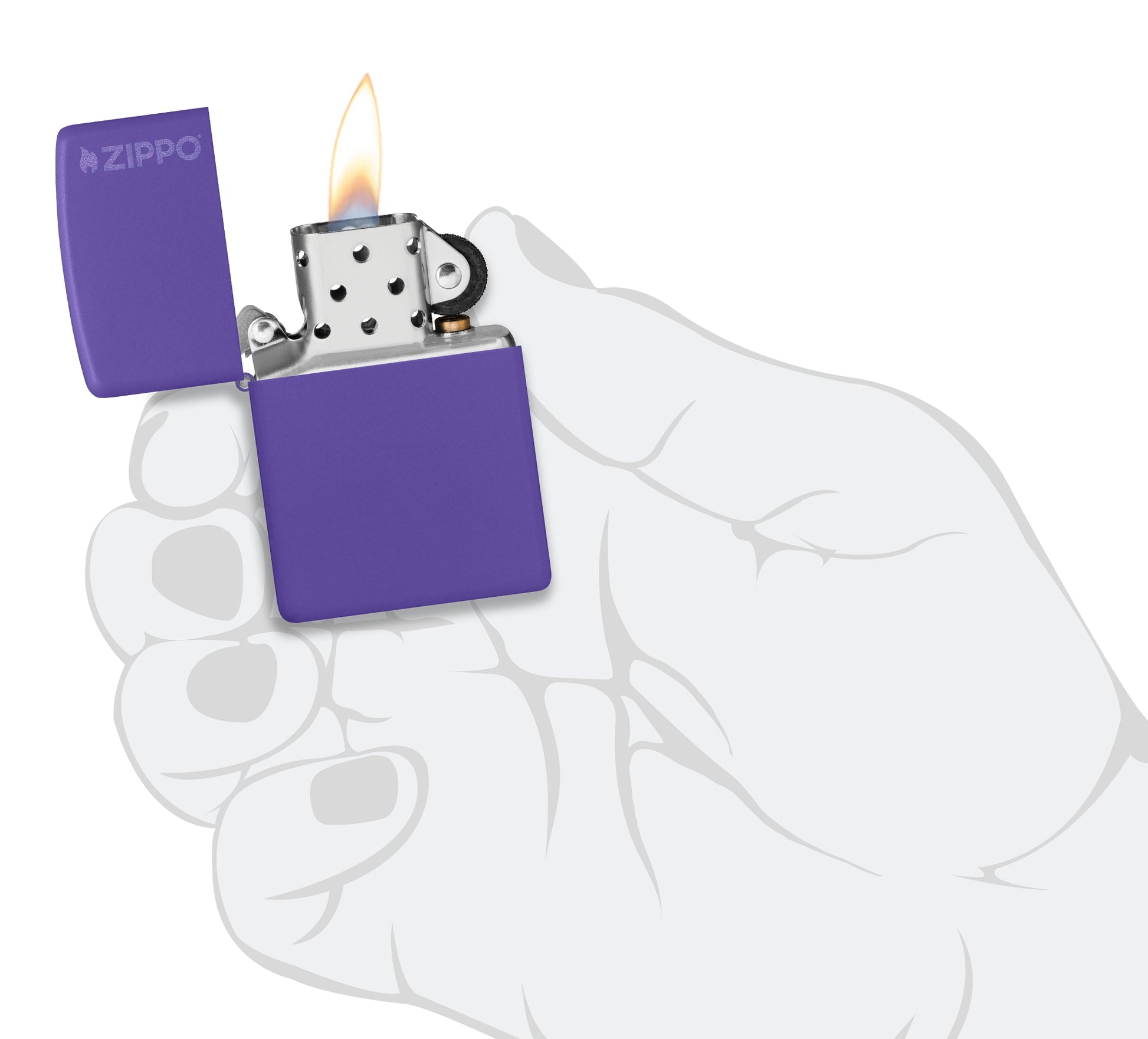 Zippo Classic Purple Matte Logo Windproof Lighter