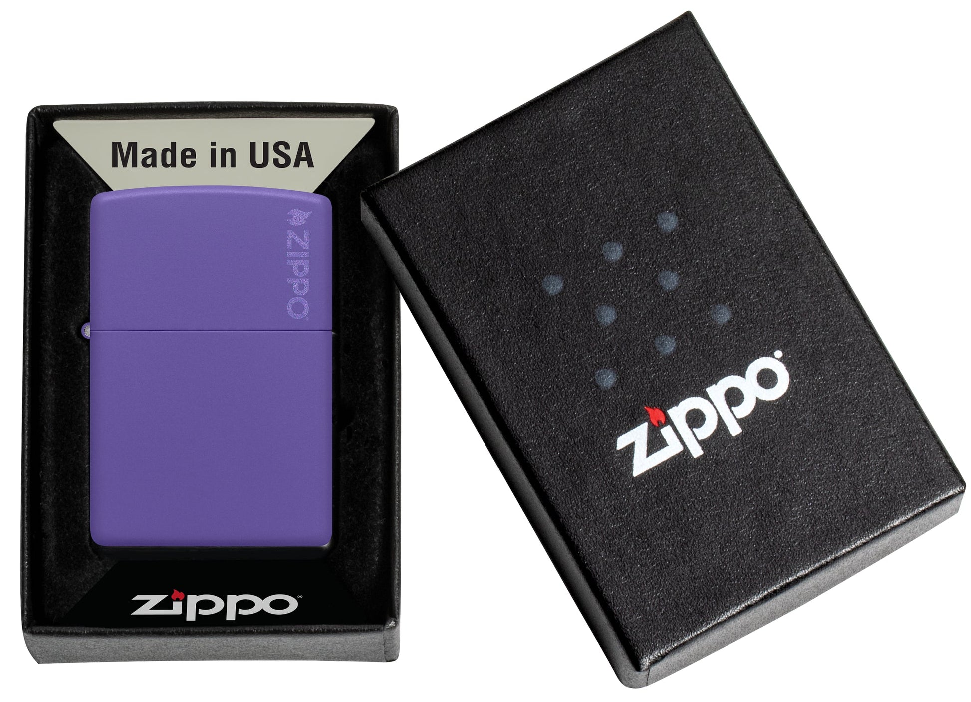 Zippo Classic Purple Matte Logo Windproof Lighter