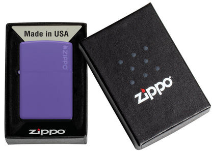 Zippo Classic Purple Matte Logo Windproof Lighter