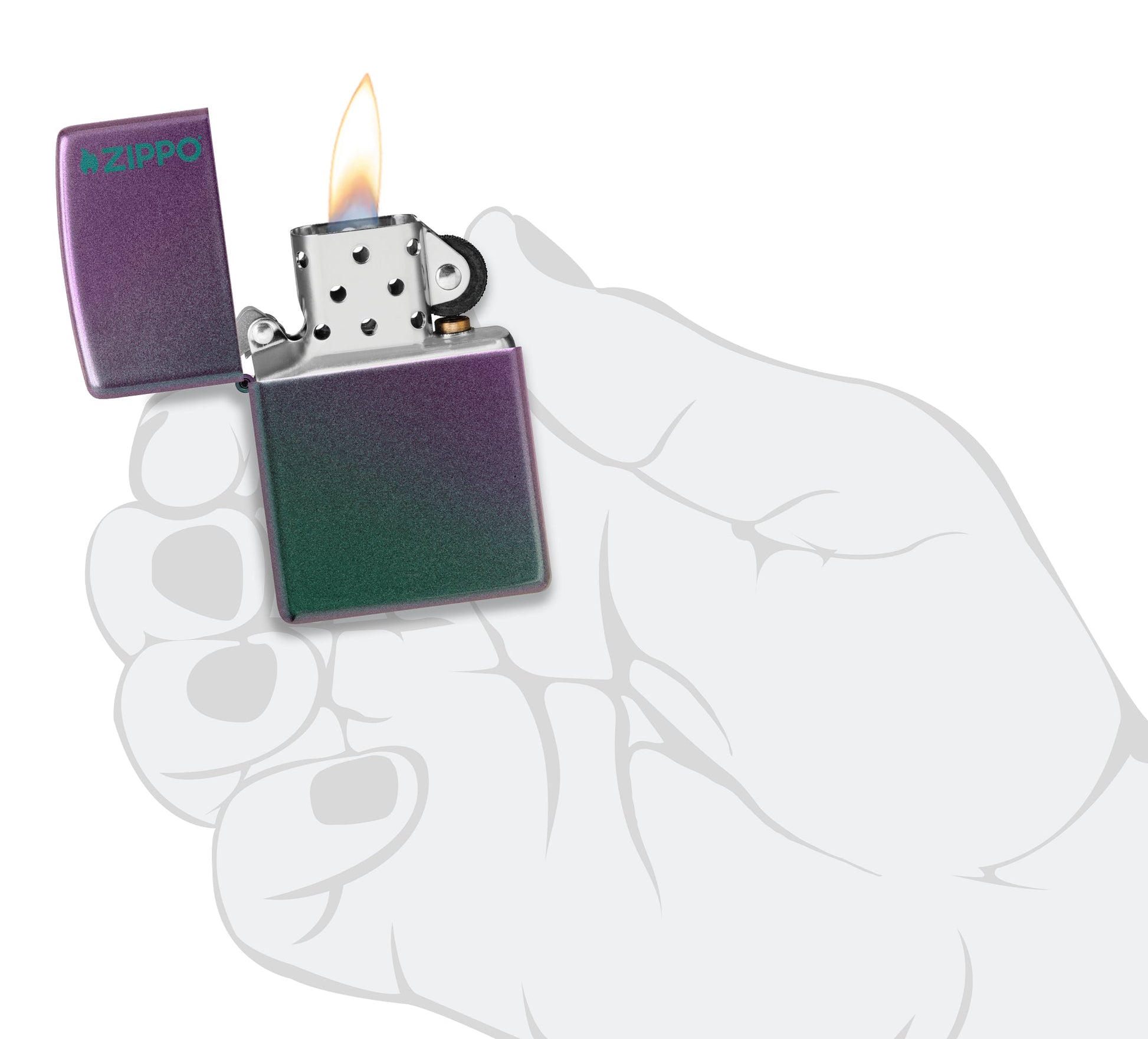 Zippo Classic Iridescent Logo Windproof Lighter