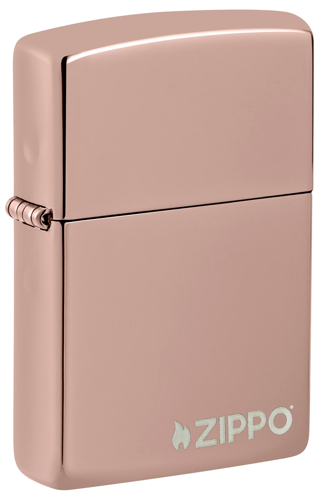 Zippo High Polish Rose Gold Logo Windproof Lighter