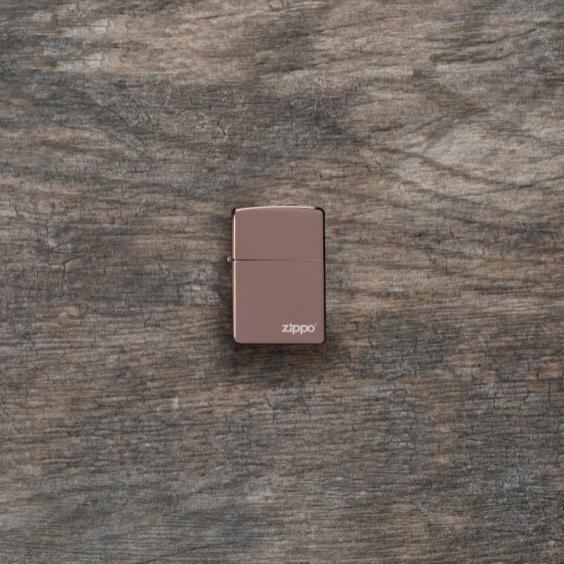 Zippo High Polish Rose Gold Logo Windproof Lighter